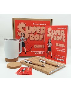 Pack regalo personalizado para maestras Superprofe "Corcho"