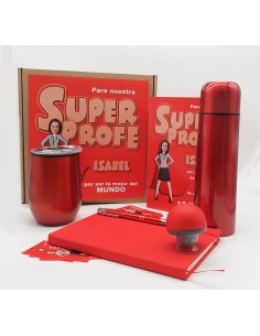 Pack regalo para maestras Superprofe "Acero Rojo"