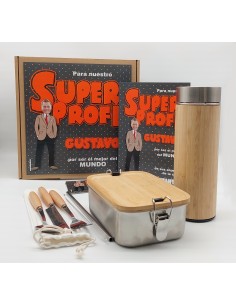 Pack regalo personalizado profesores Superprofe "Bambú"